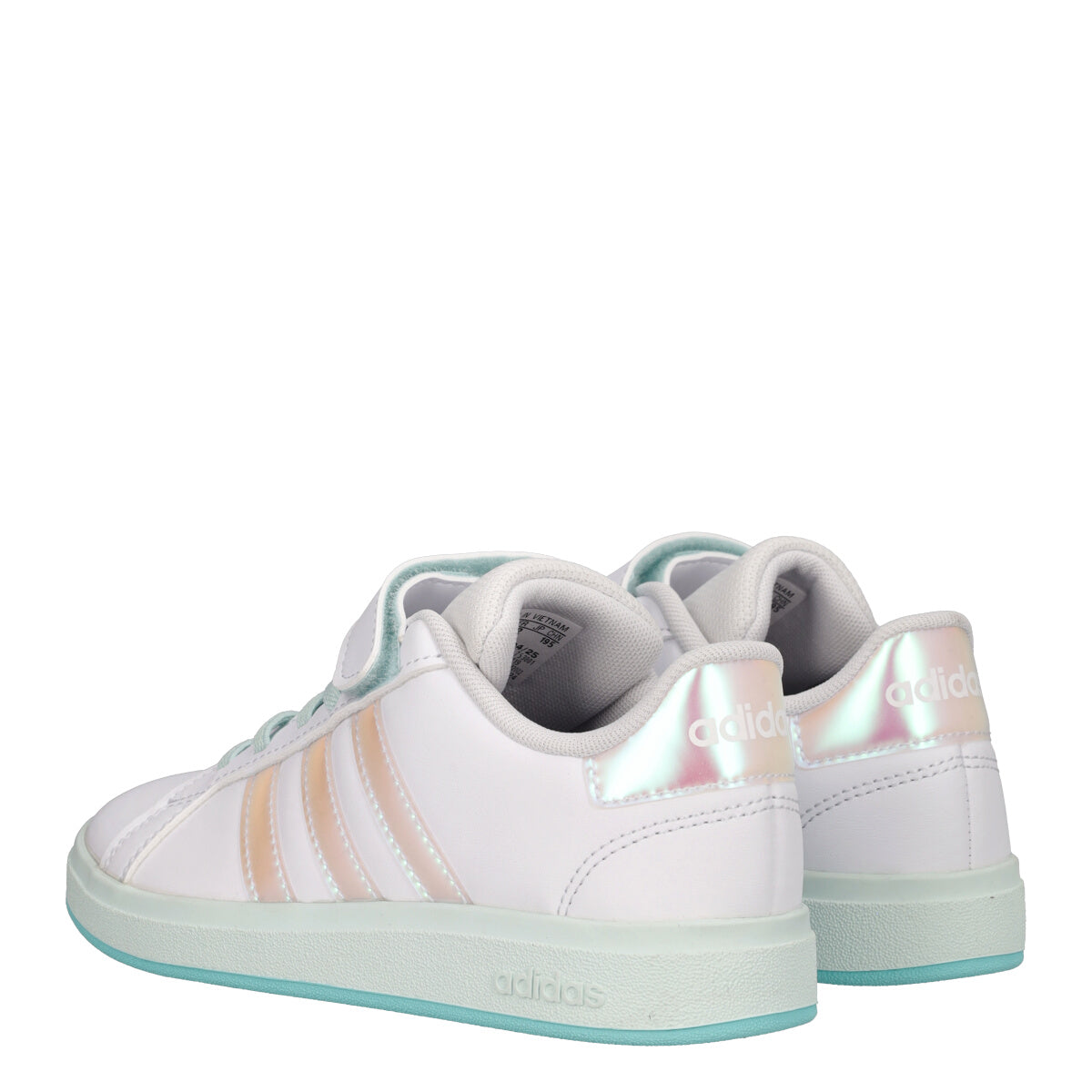 GRAND COURT 2.0 Sneakers Bambina Bianche, Rosa Cangiante e Verde Acqua
