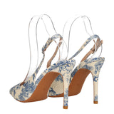 Slingback Donna Bianche e Blu