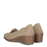Mocassini Comfort Beige Donna in Pelle