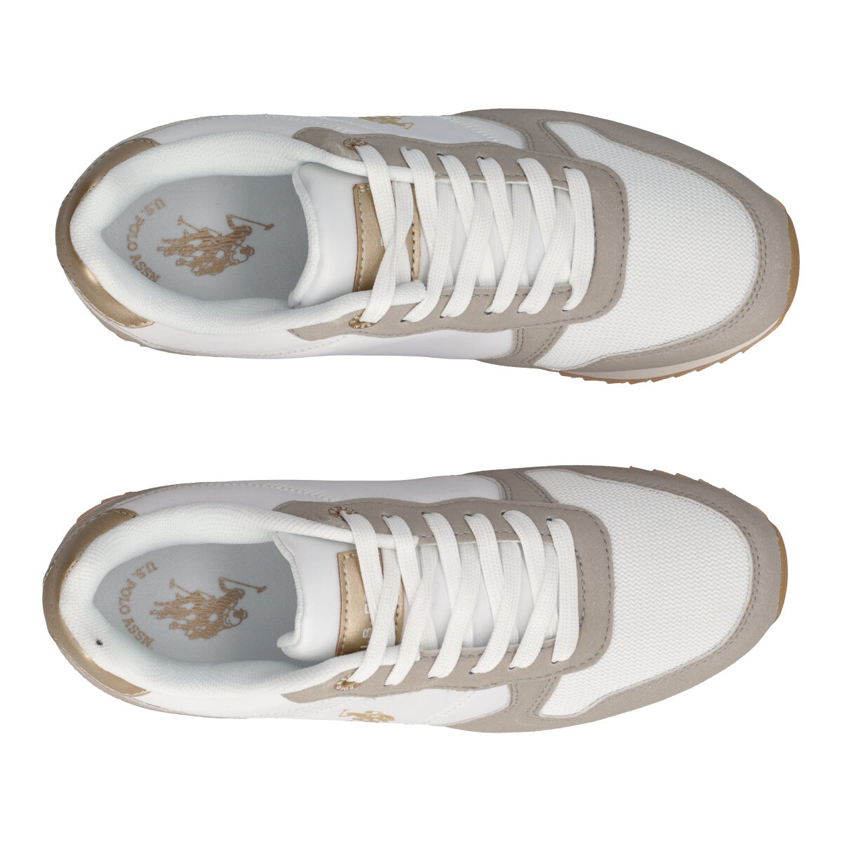 Sneakers Donna Bianche, Grigie e Oro