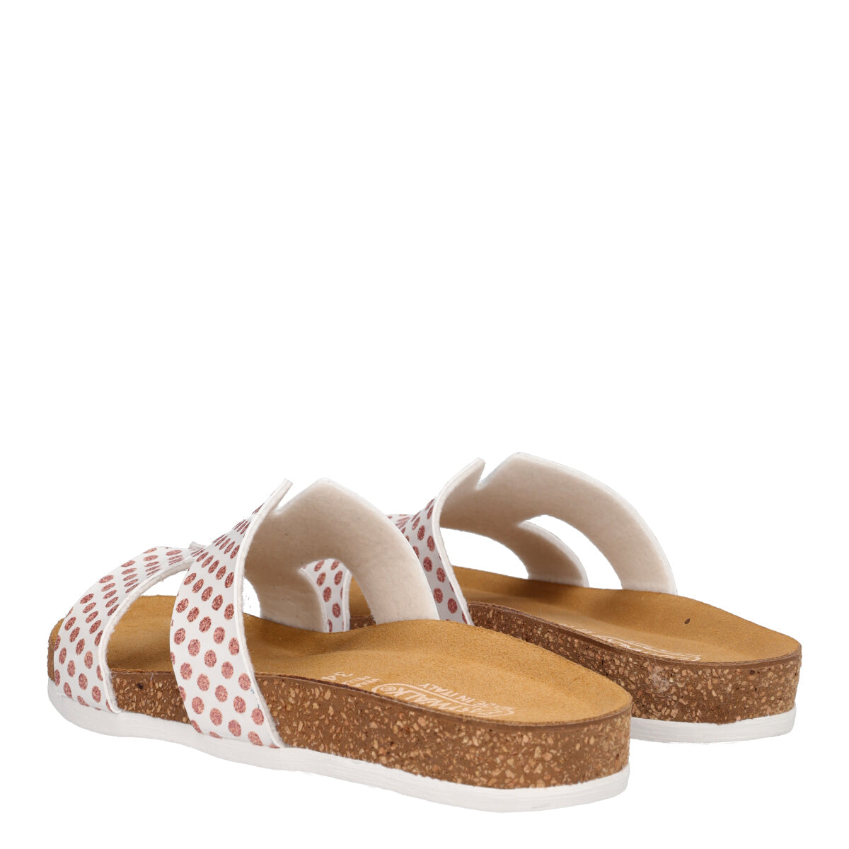 Ciabatte Bambina Bianche con Pois Glitter Rosa