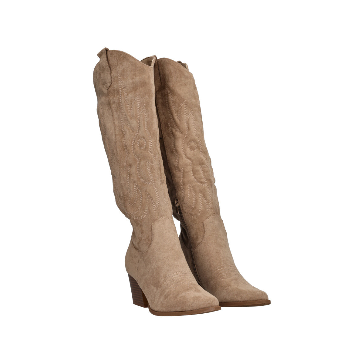 Stivale Donna Beige Scamosciato