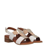 Sandali con Tacco Donna Bianchi, Oro e Beige