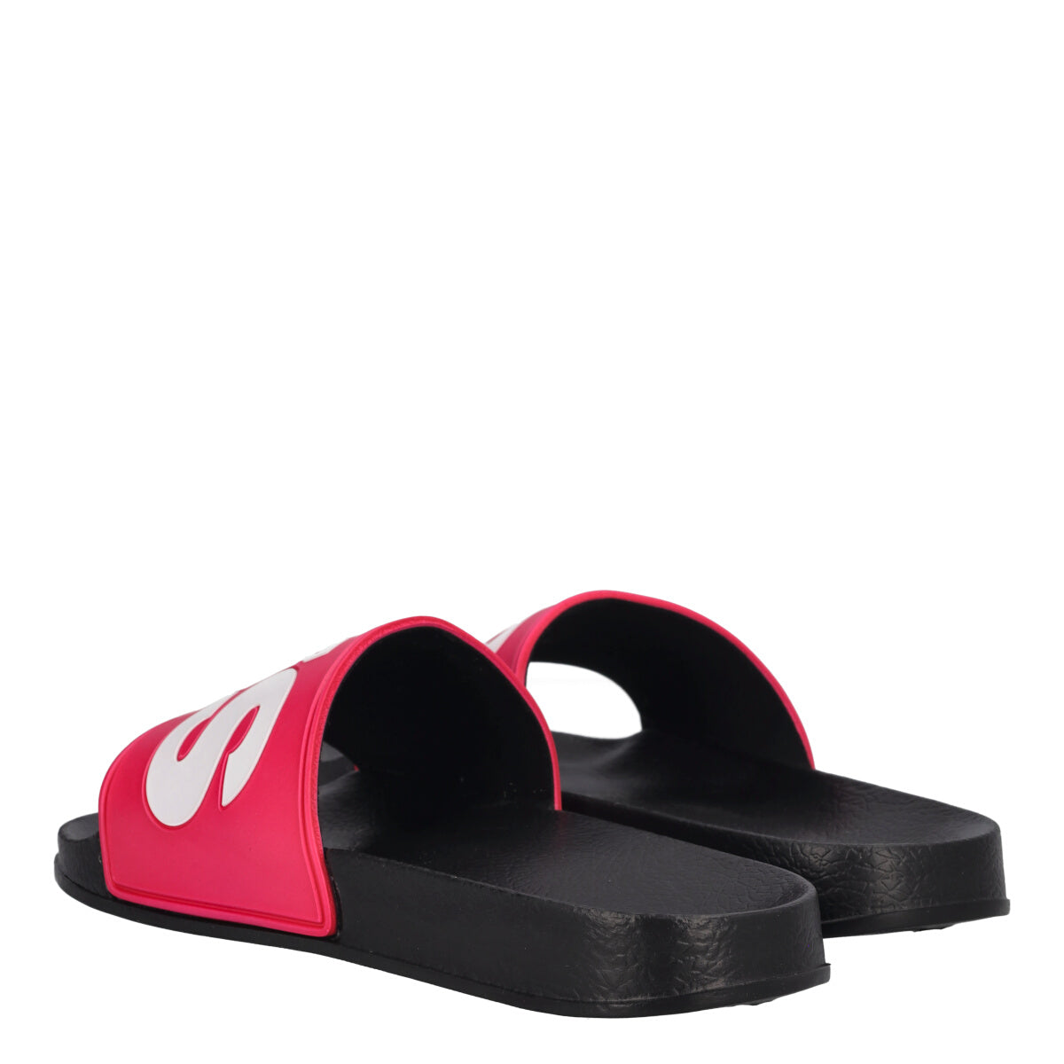 JUNEL Ciabatte Mare Bambini Nere e Fucsia