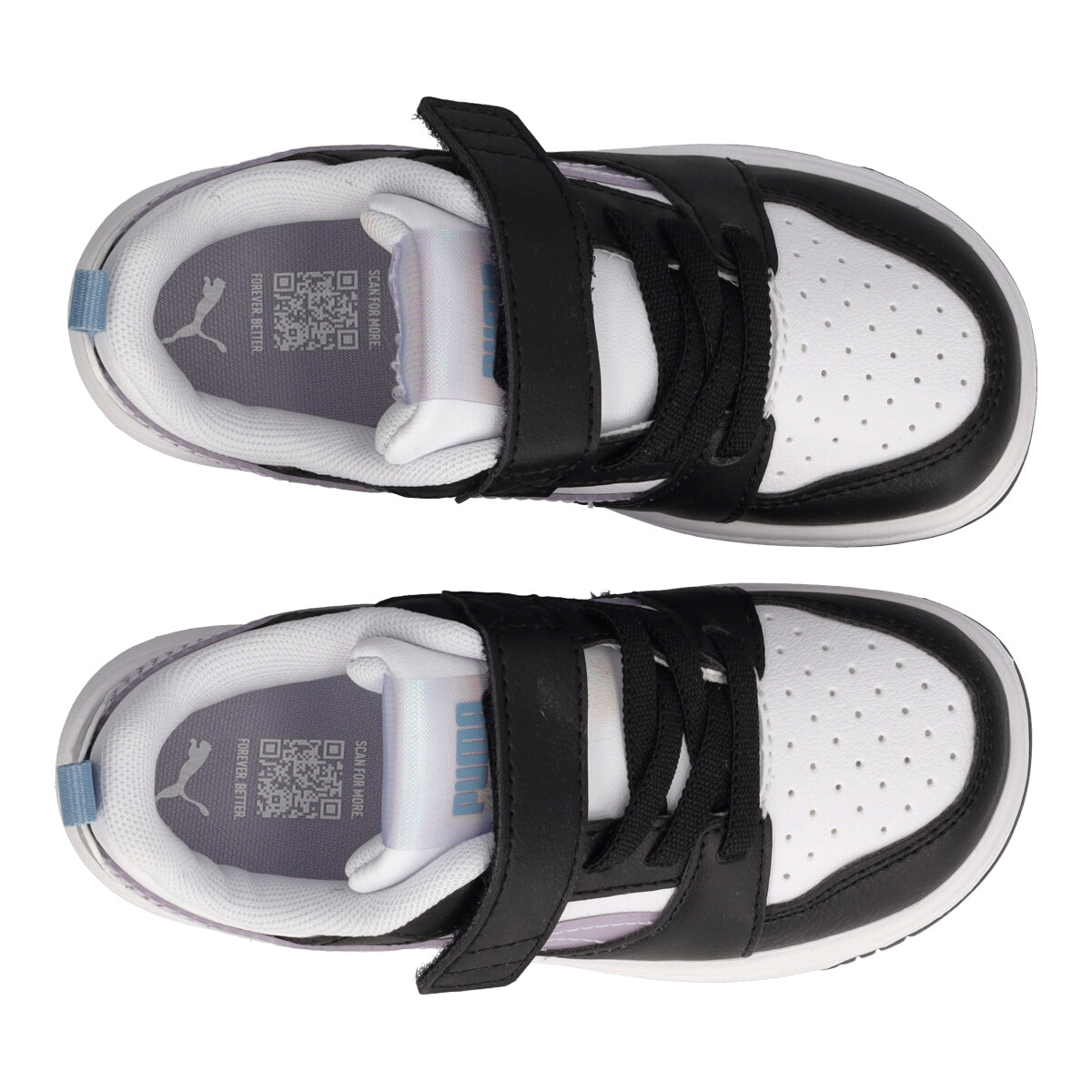 REBOUND V6 LO Sneakers Bambina Lilla Metallizzato, Nere e Bianche