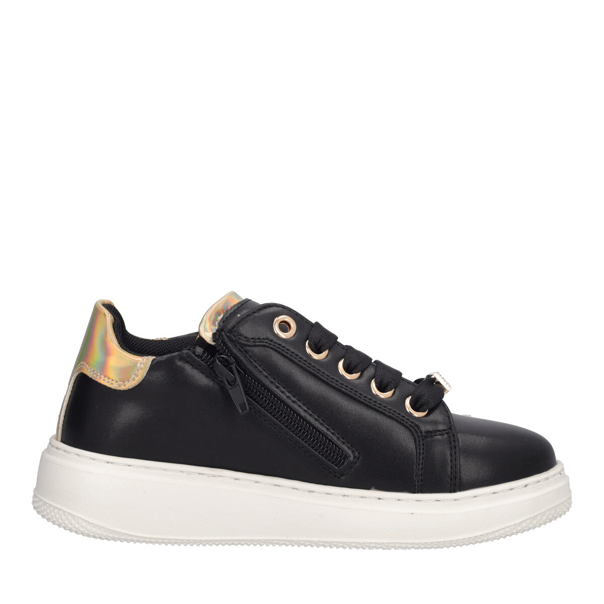 Sneakers Bambina Nere e Oro