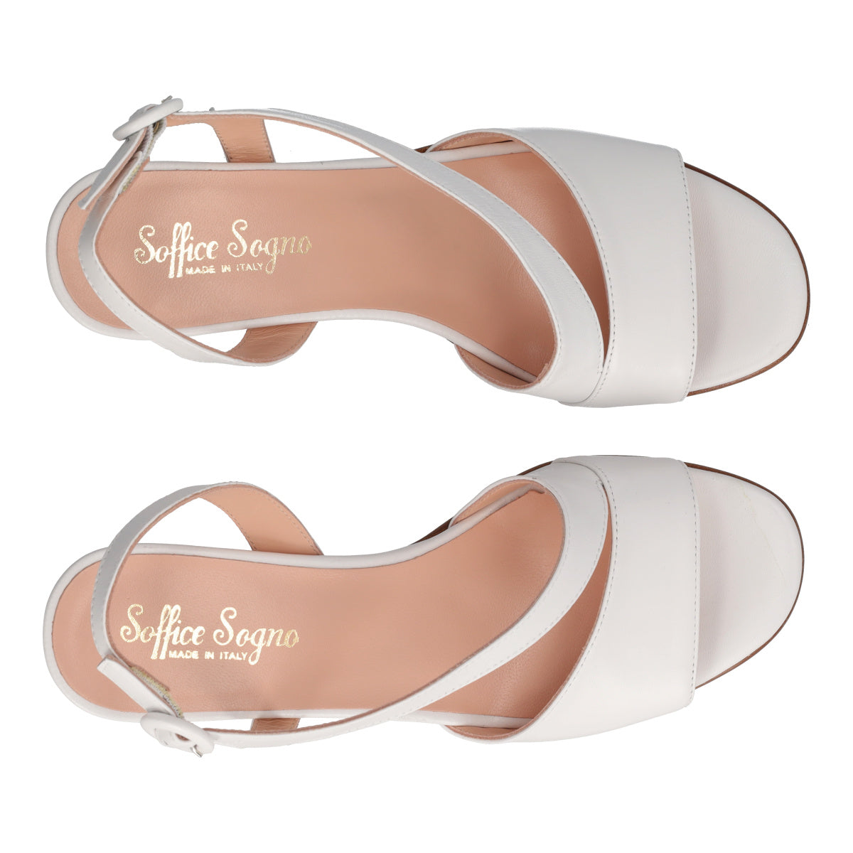 Sandali Con Tacco Donna Bianche in Pelle