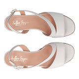 Sandali Con Tacco Donna Bianche in Pelle