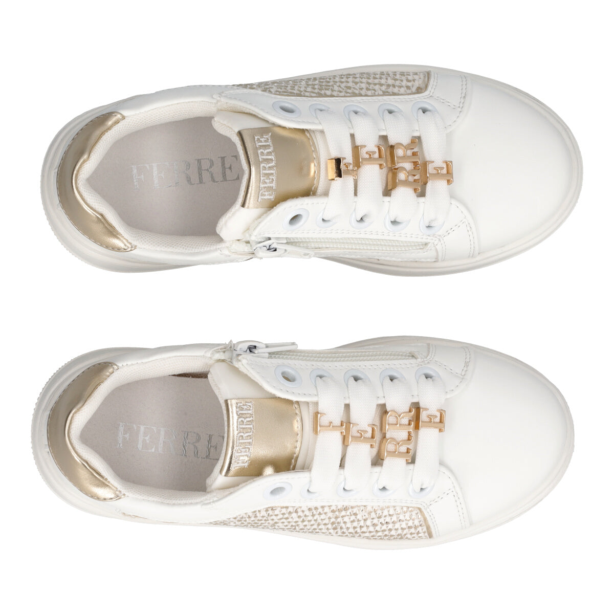 Sneakers Bambina Bianca e Oro