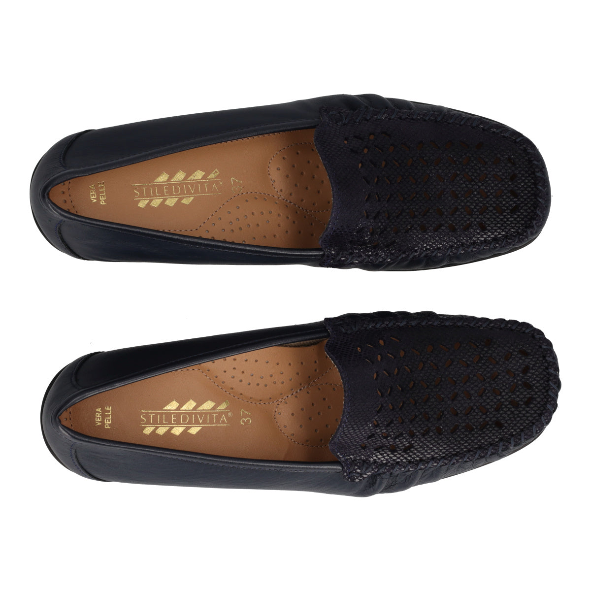 Mocassini Comfort Donna Blu in Pelle