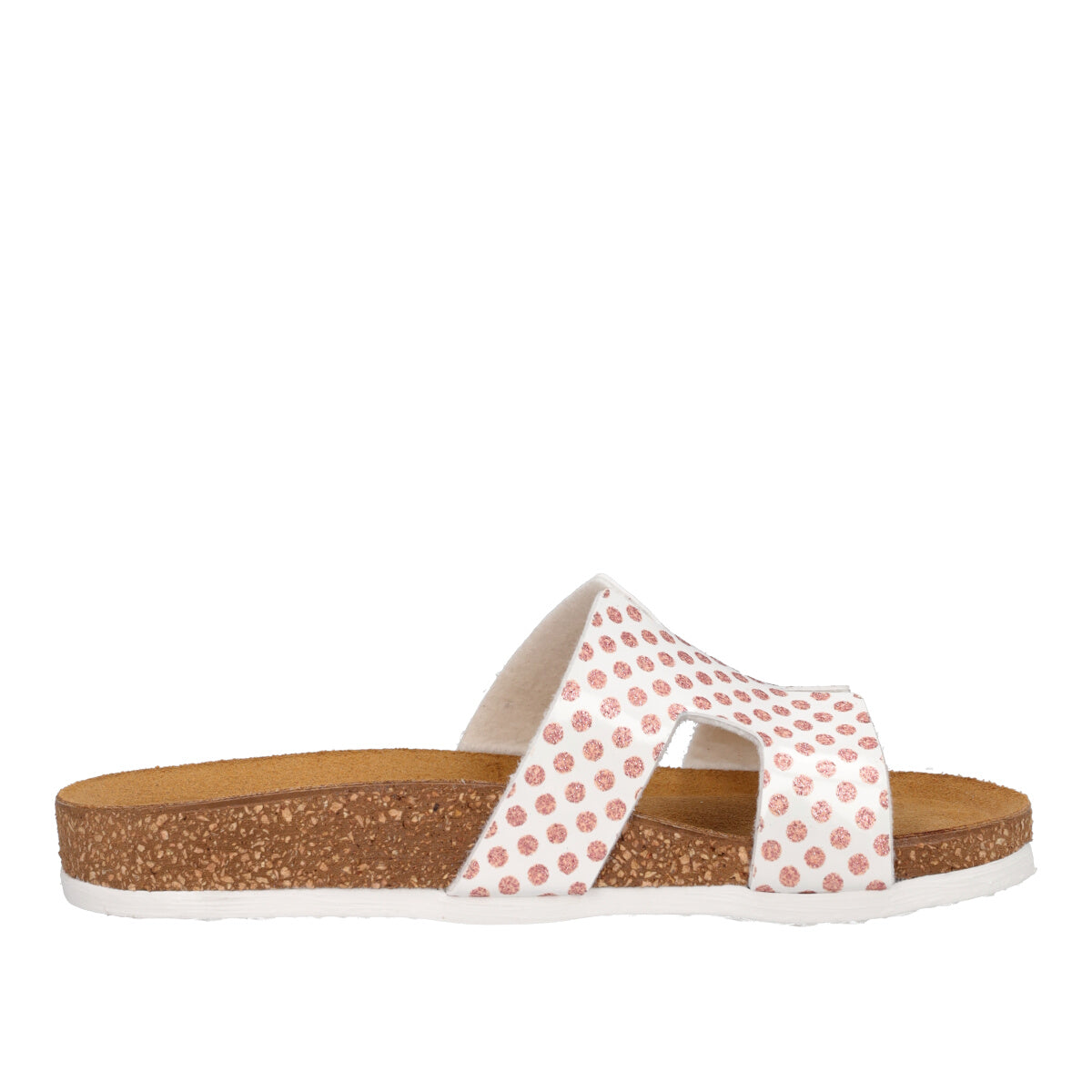 Ciabatte Bambina Bianche con Pois Glitter Rosa