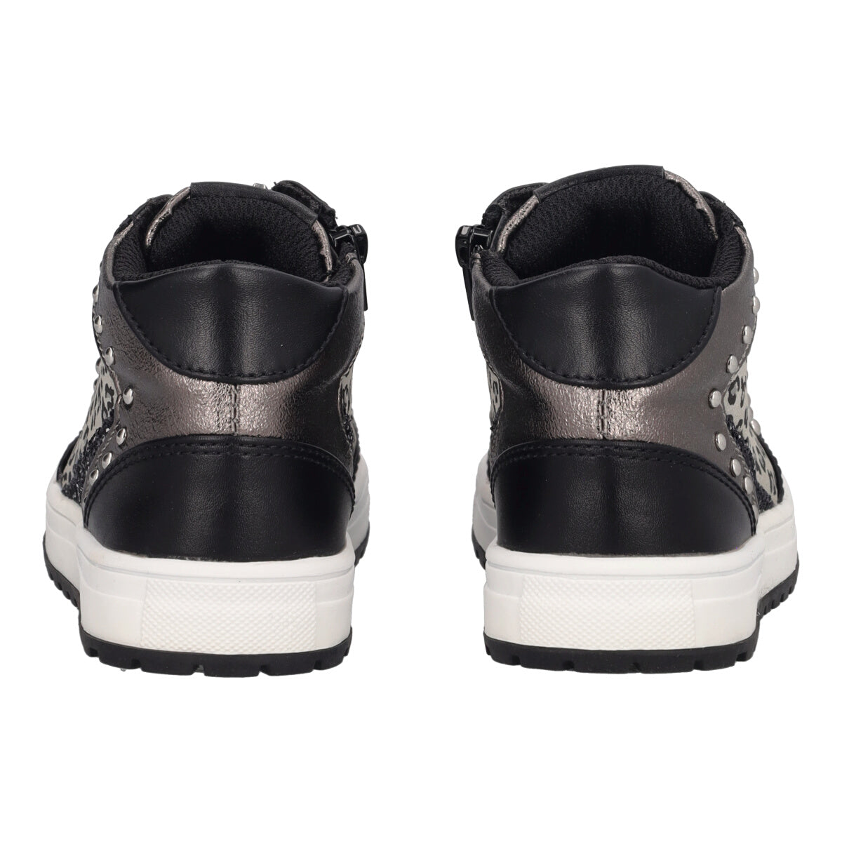 Sneakers Alte Bambina Nere, Argento e Animalier
