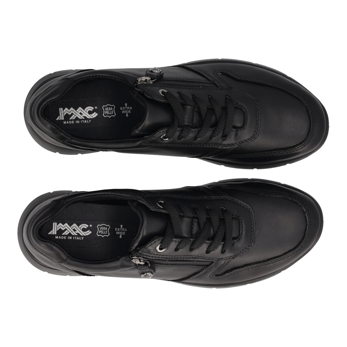 Stringate Comfort Donna Nere in Pelle