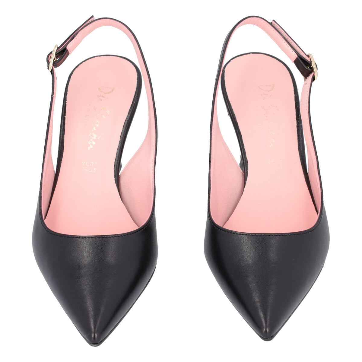 Slingback nera alta 8 cm