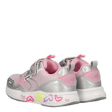B&G SUPERMEGA Sneakers Bambina Argento e Rosa