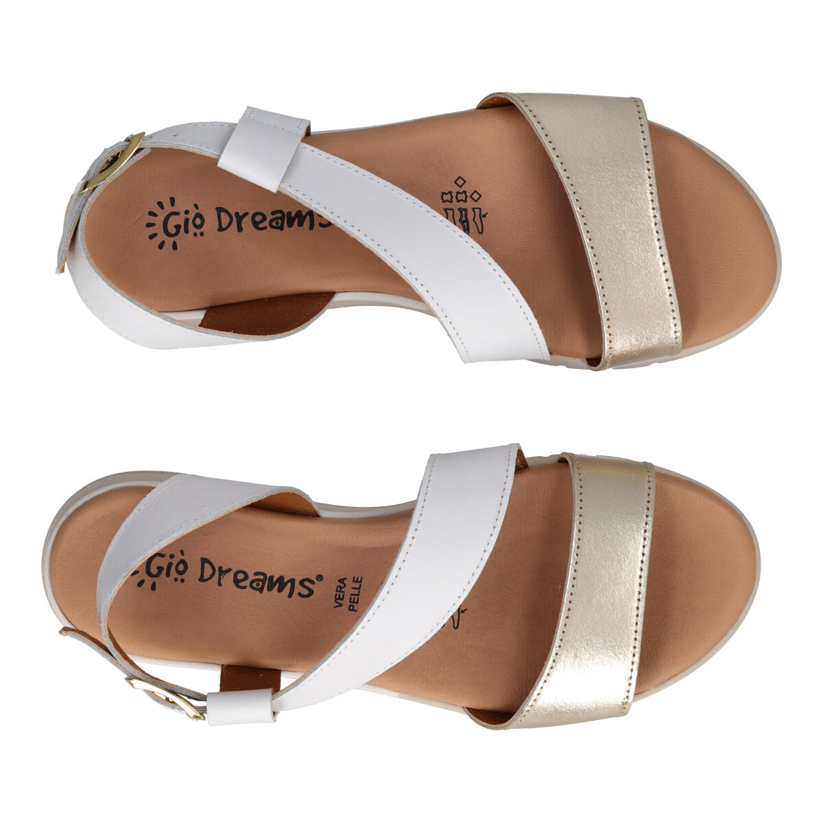 Sandali Donna Bianchi e Oro