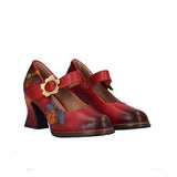 Décolleté Donna Rosse in Pelle