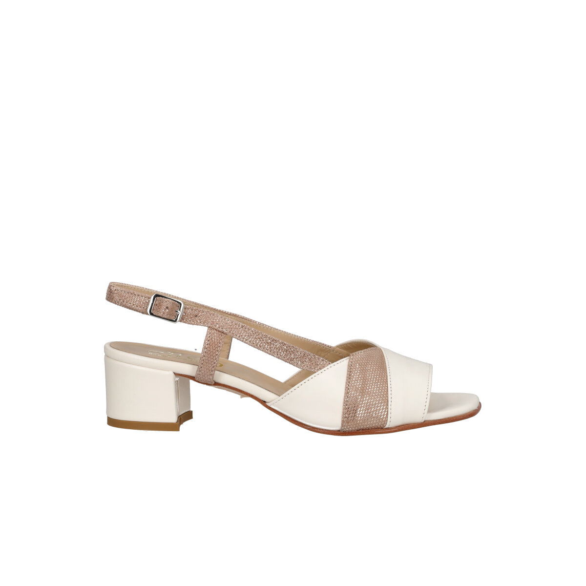 Sandali Donna Platino e Burro Vera Pelle