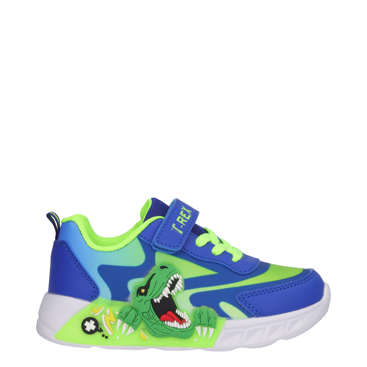 Sneakers Bambino T-Rex Blu e Verdi con Luci