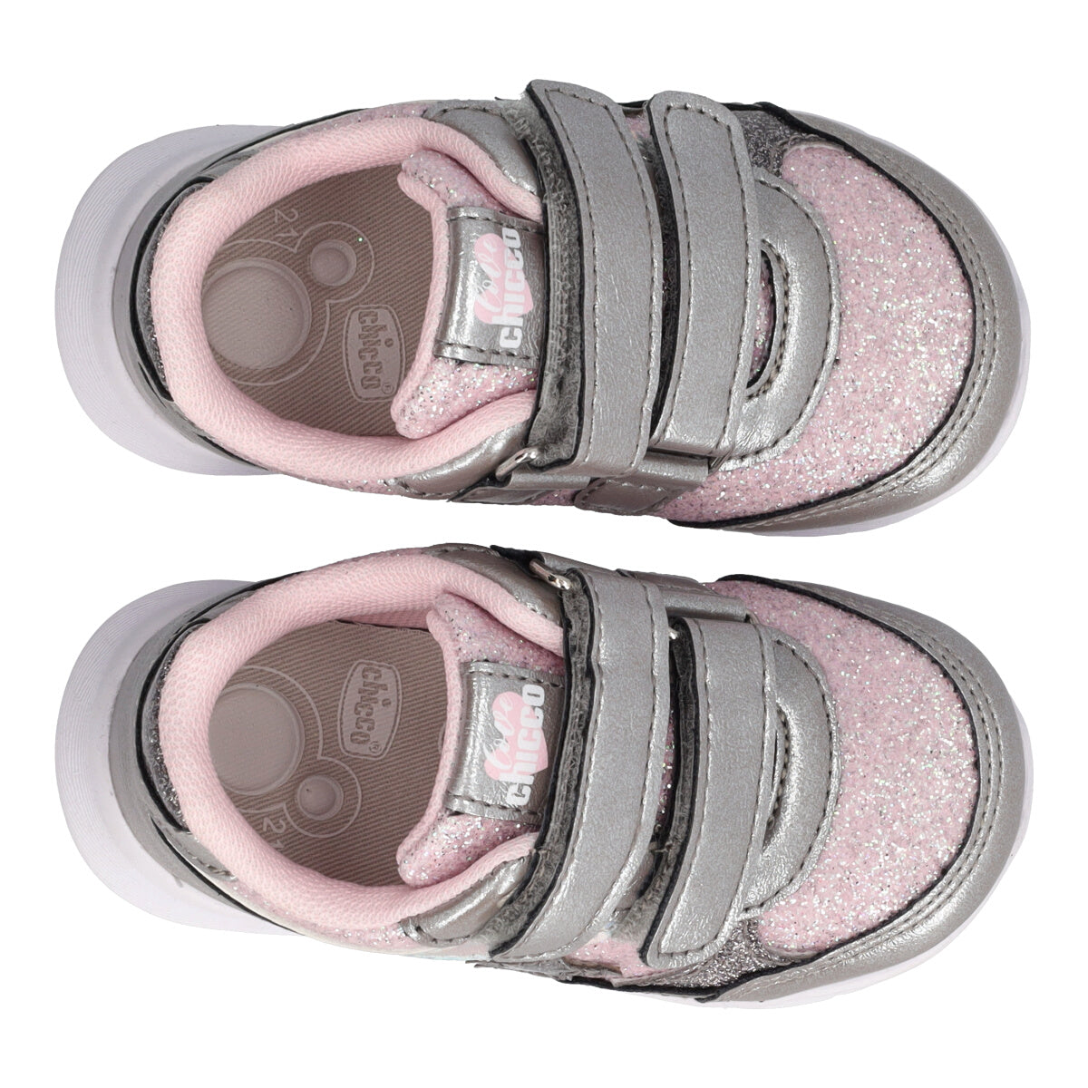 GLASS Sneakers Bambina Argento e Rosa