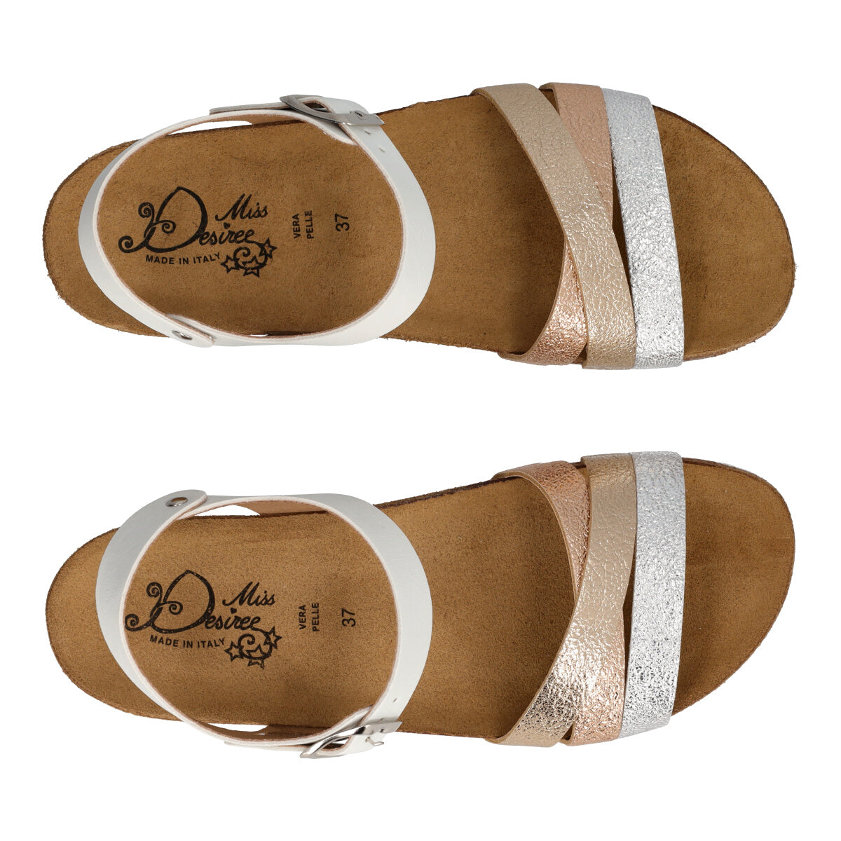 Sandali Donna Bianche, Argento e Platino