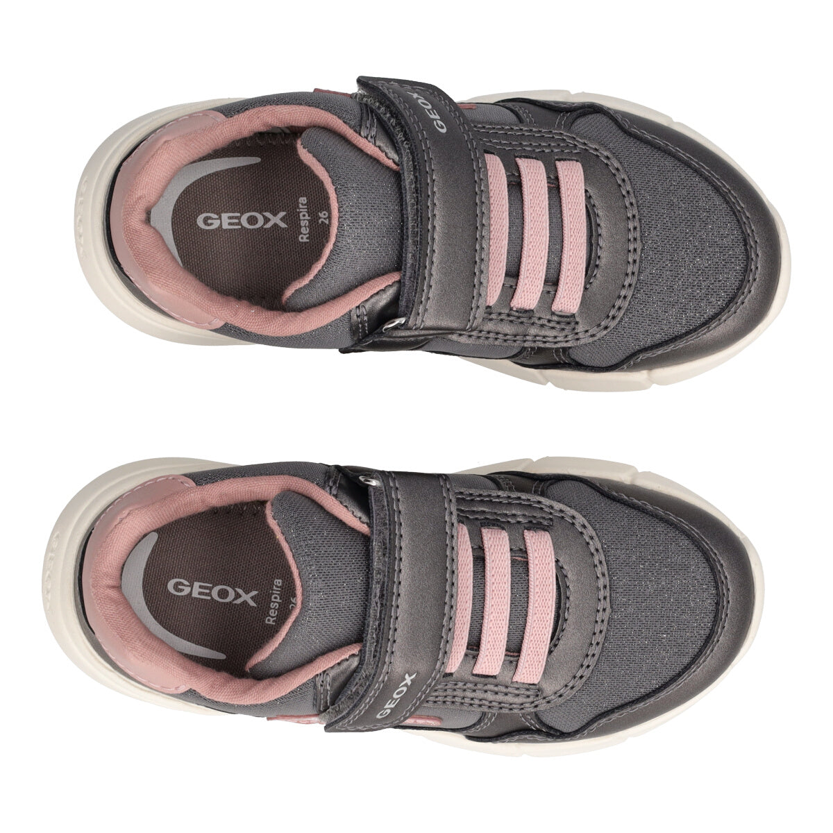 FLEXYPER Sneakers Bambina Grigie e Rosa