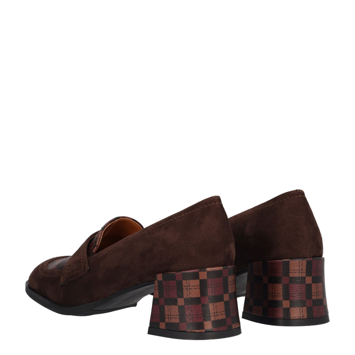 Mocassino con Tacco Donna Marroni