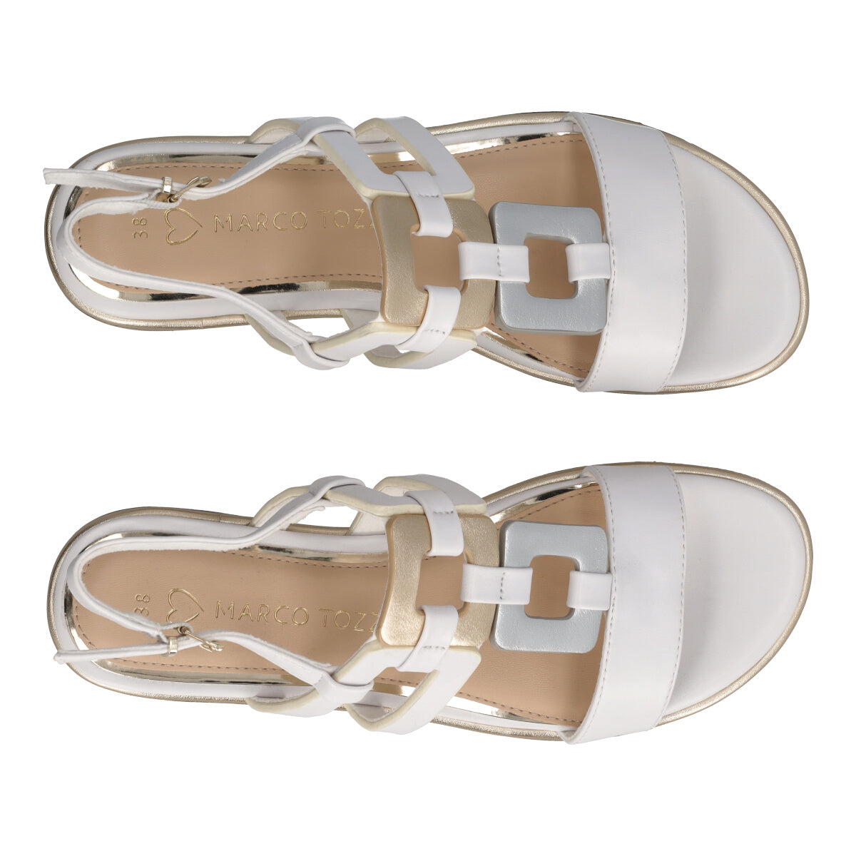 Sandali Donna Bianchi Argento e Oro