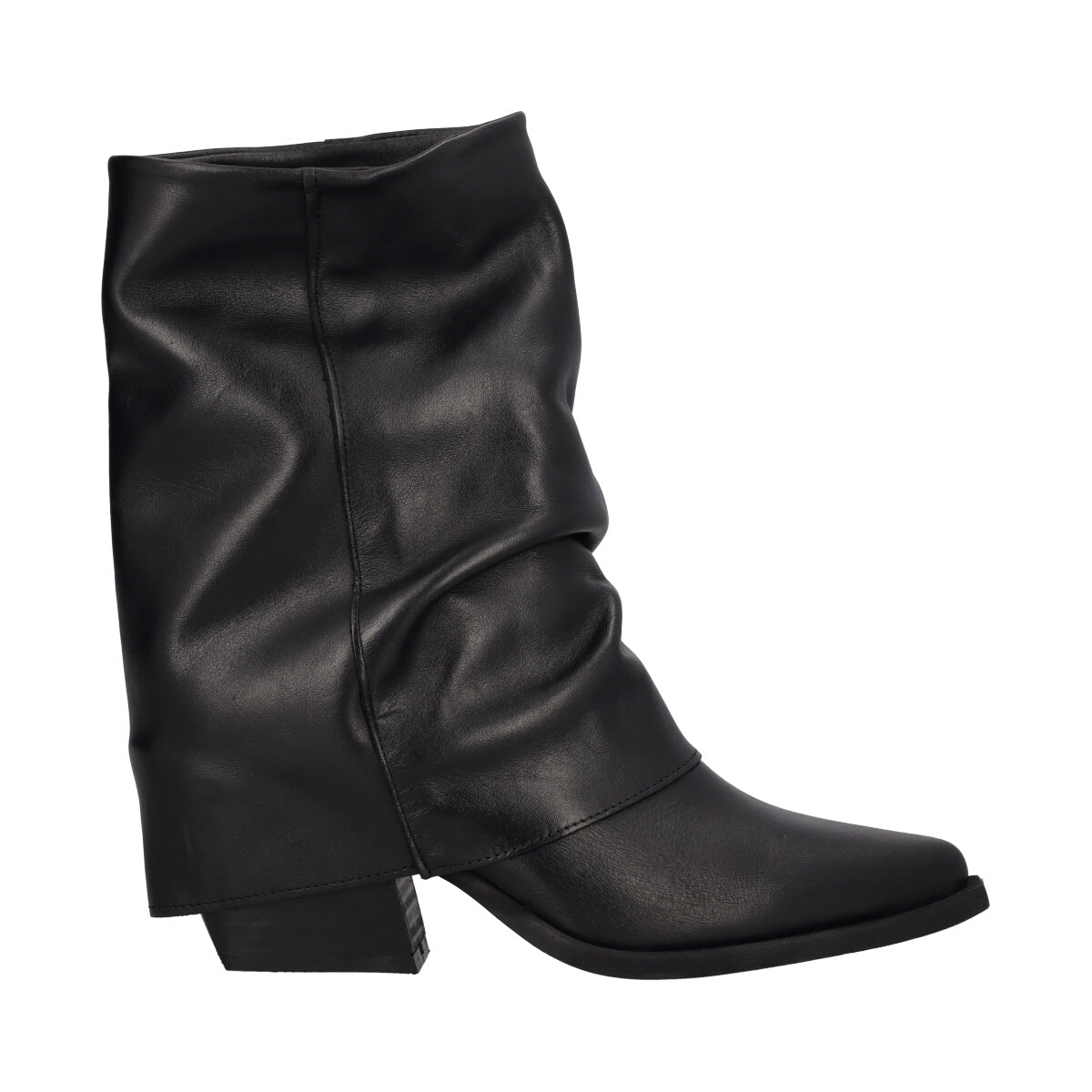 Stivaletti Donna Neri Texani in Pelle