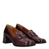 Mocassini con Tacco Donna Bordeaux