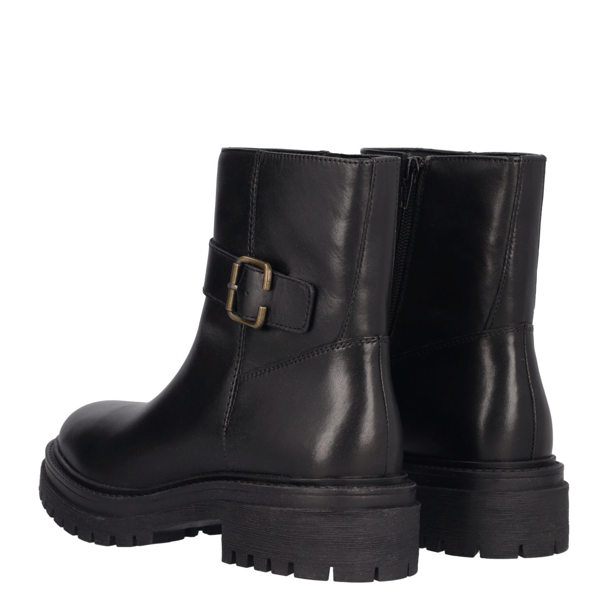 IRIDEA Stivaletto donna in pelle con fibbia nero