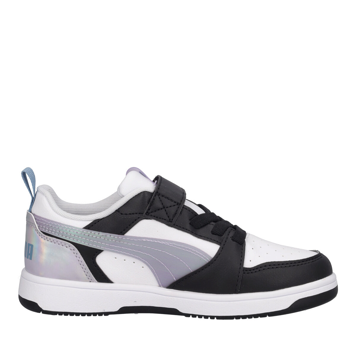 REBOUND V6 LO Sneakers Junior Lilla Metallizzato, Bianche e Nere