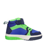 Sneakers Alte Bambino Blu e Verdi con Luci
