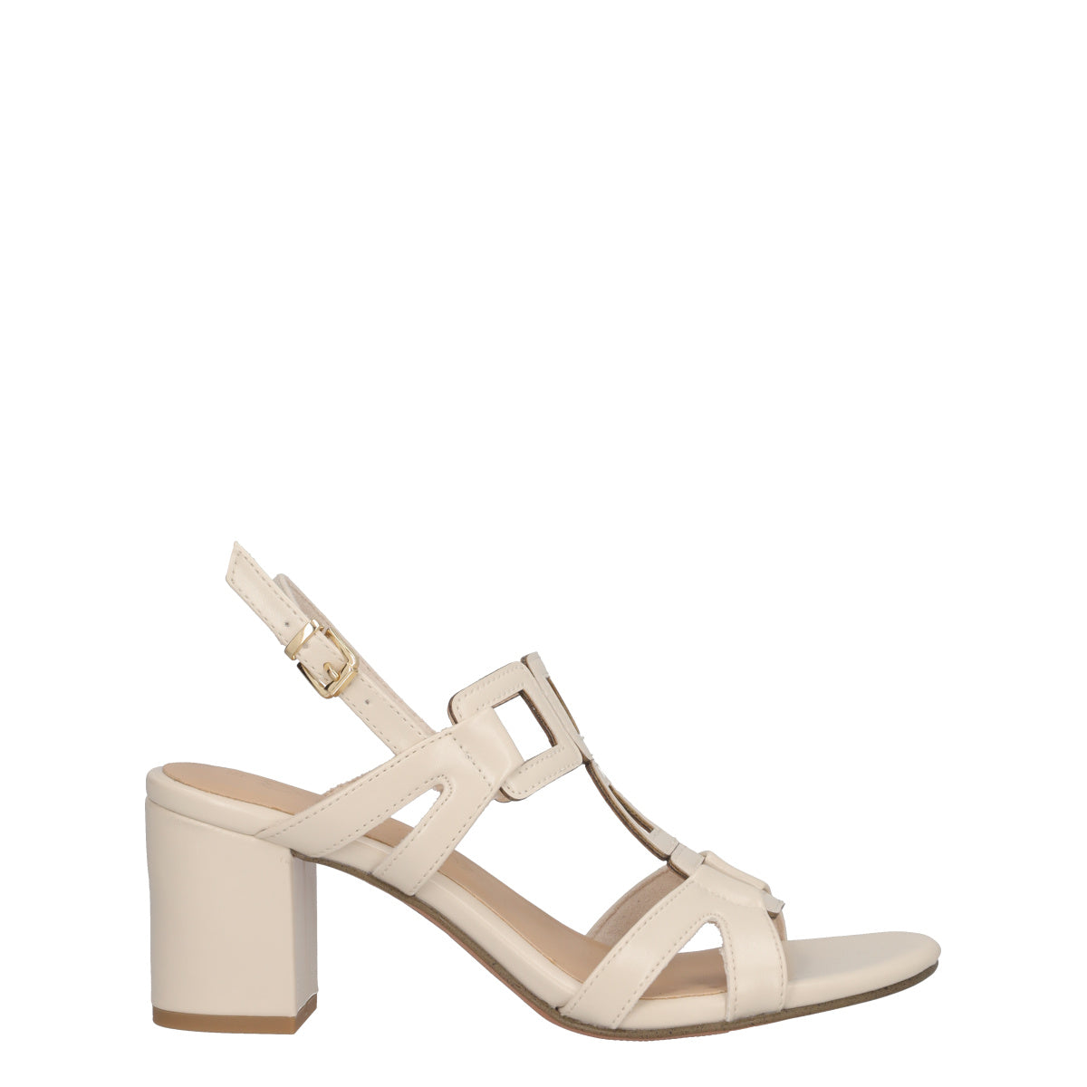 Sandali con Tacco Donna Crema