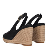 FLAG HIGH WEDGE ESPAD SLINGBAC Zeppe Donna Nere