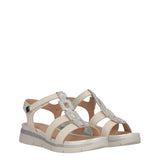 ELODY 27 Sandalo Donna Beige e Argento