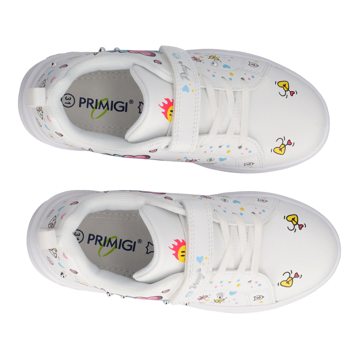 B&G GLAM Sneakers Bambina Bianche