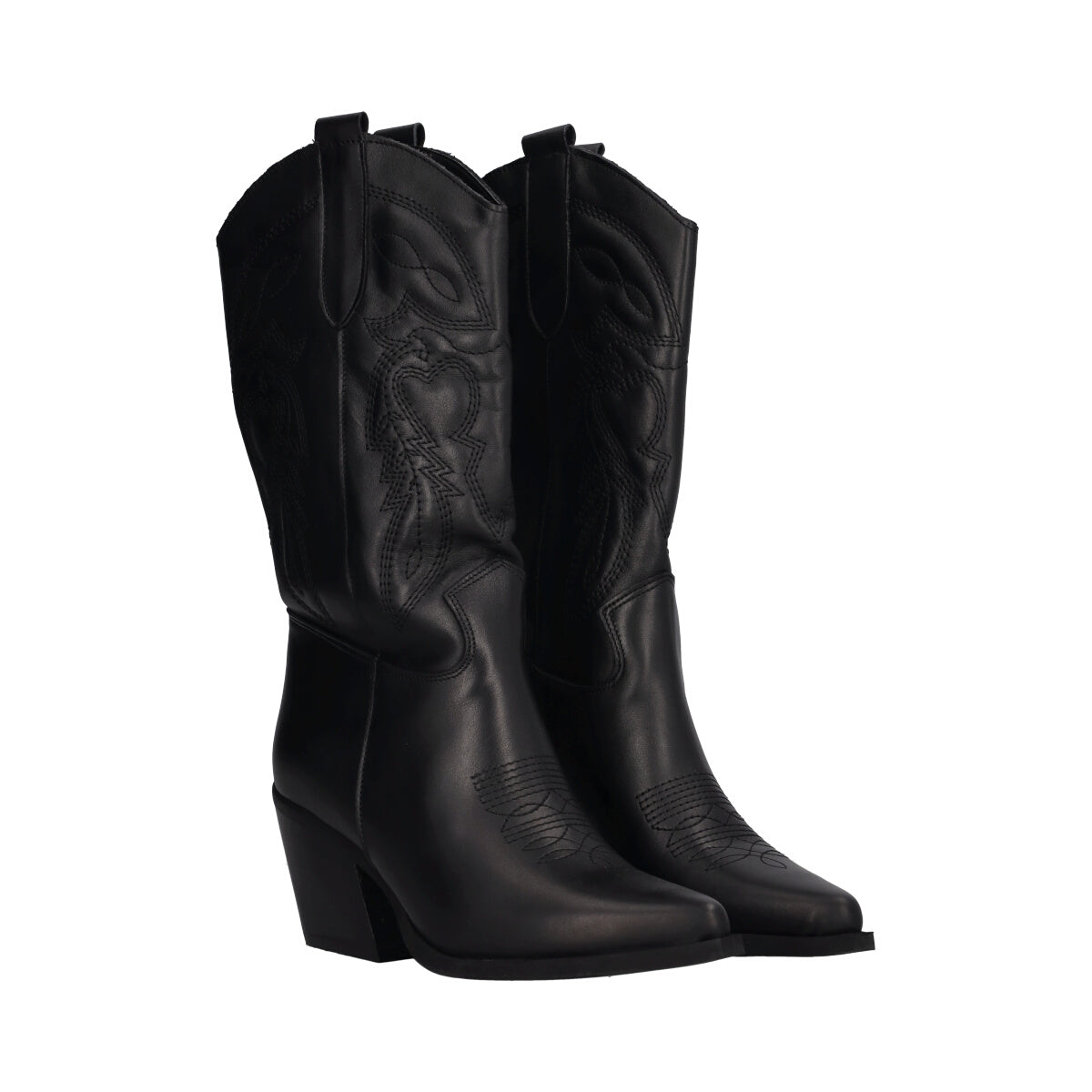 Stivali Donna Neri Texani in Pelle