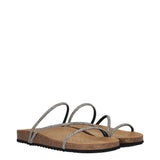 BRIONIA Ciabatte Donna Nere e Argento