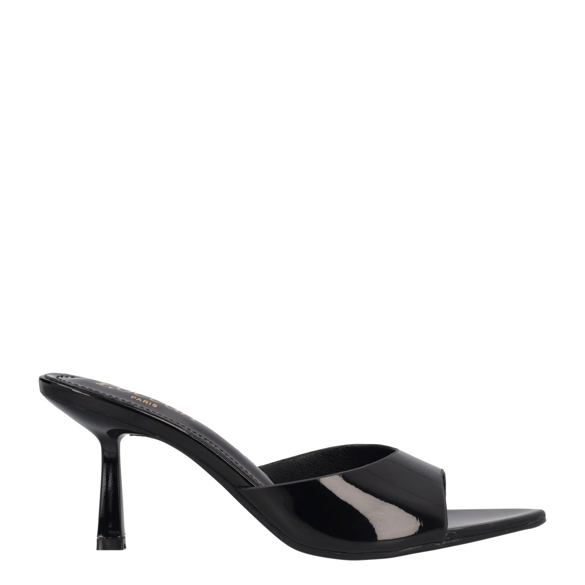 Ciabatte con Tacco Donna Nere in Vernice