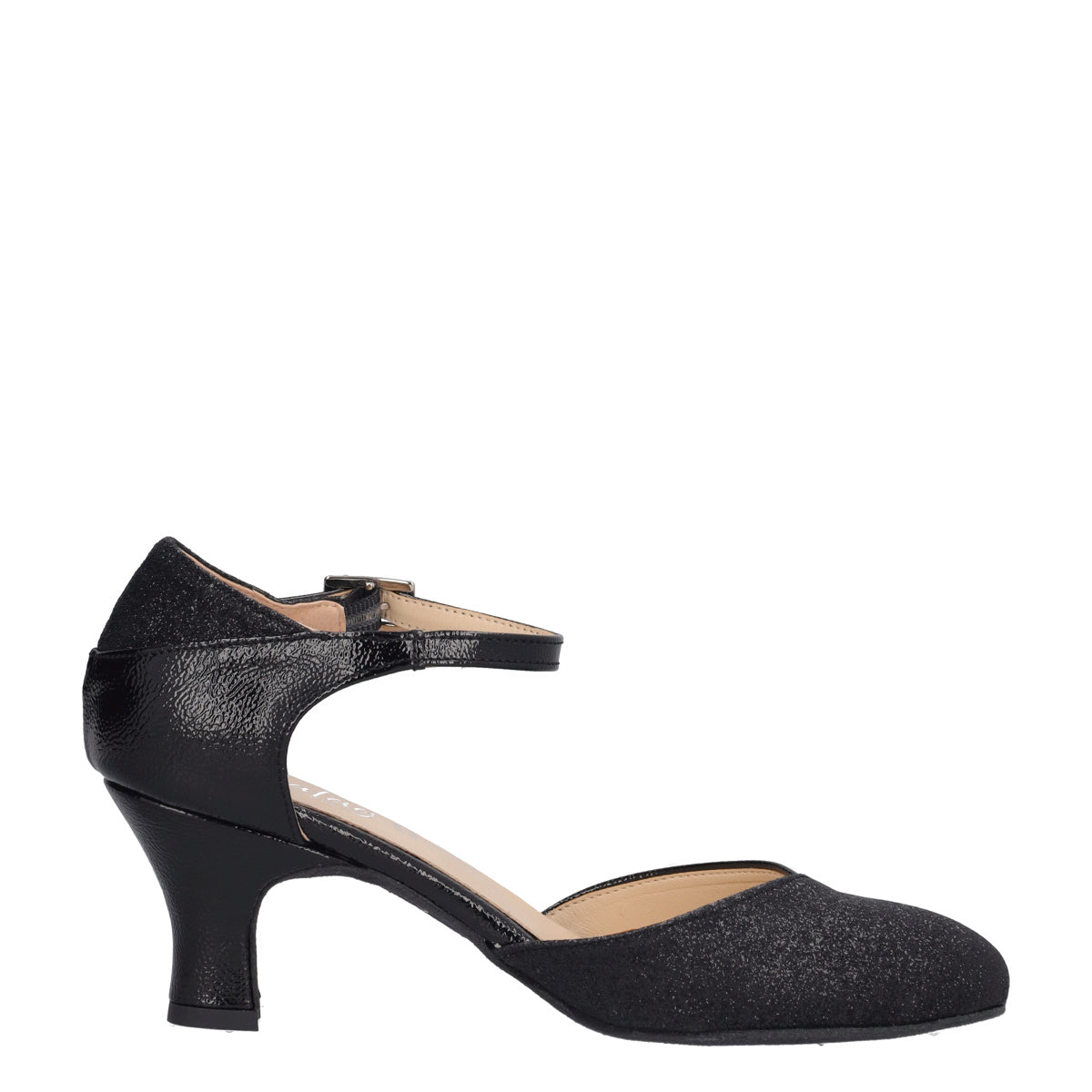 Scarpe da Ballo Donna Nere Glitter Tacco 6
