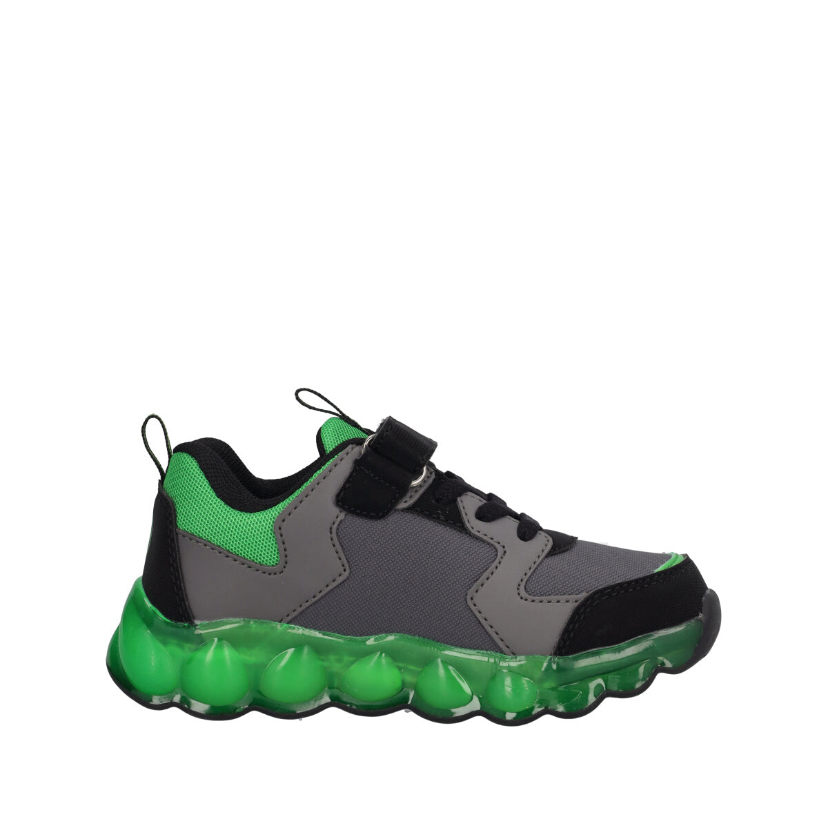 Sneakers Bambino Nere e Verdi con Luci