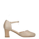 Sandalo con Tacco Donna Oro Glitter