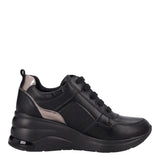 Stringate con Zeppa Donna Nere