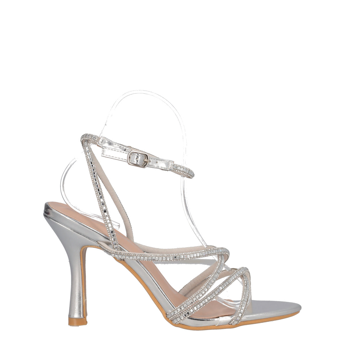 Sandalo Donna con Tacco Argento