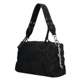 Borsa Donna Nera con Fiori effetto 3D