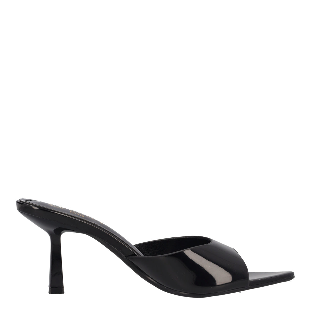 Ciabatte con Tacco Donna Nere in Vernice