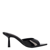Ciabatte con Tacco Donna Nere in Vernice
