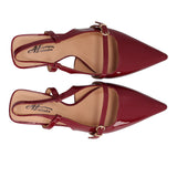 Slingback Donna Bordeaux In Vernice