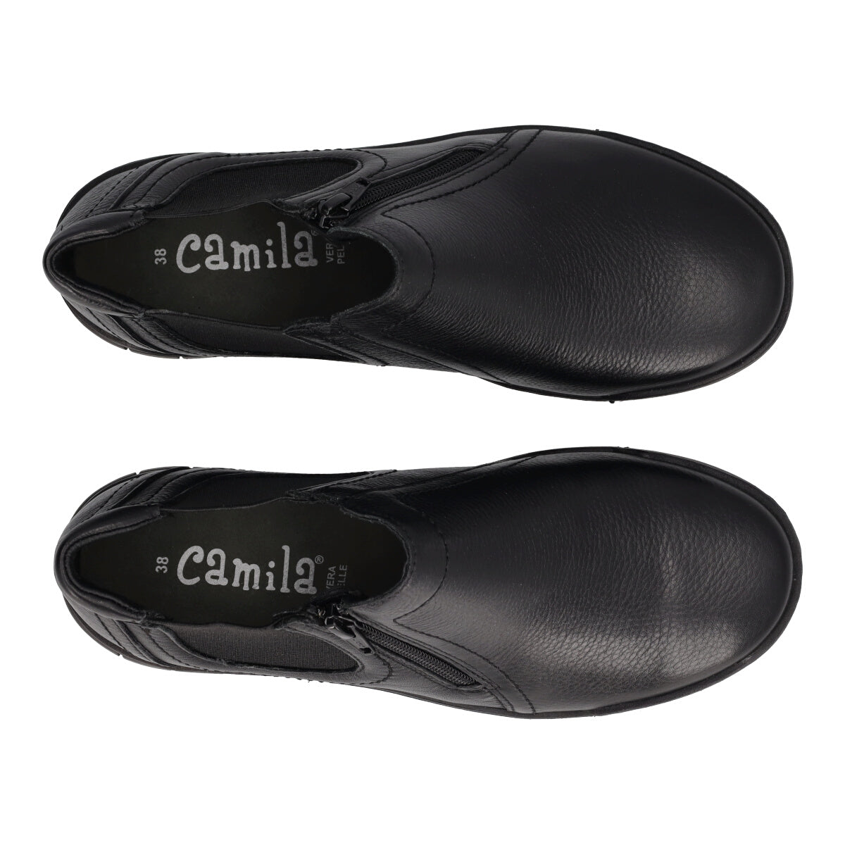 TANIA Stivaletti Donna Neri in Pelle